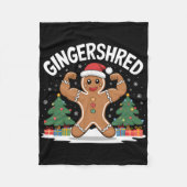 Gingerbread Man Gingershred Funny Gym Workout Chri Fleece Deken (Voorkant)