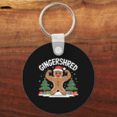 Gingerbread Man Gingershred Funny Gym Workout Chri Sleutelhanger (Voorkant)