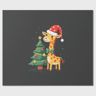Gingerbread Man Giraffe Kerstman Hoed Kerstboom T Cadeaupapier