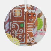 GINGERBREAD MAN Glass Circle Ornament (Voorkant)