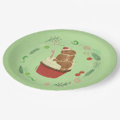 Gingerbread Man Green Papieren Bordje (Gekanteld)