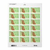 Gingerbread Man Groene Sticker Gift Label (Full Sheet)