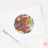 GINGERBREAD MAN Grote ronde Stickers (Envelop)