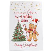 Gingerbread Man House Kleindochter Kerstmis Medium Cadeauzakje (Achterkant)