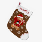 Gingerbread Man in Sweater Grote Kerstsok (Voorkant (Hangend))