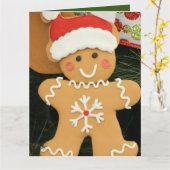 Gingerbread man  kaart (Gele Bloem)