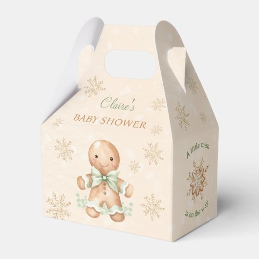 Gingerbread Man Kerst Baby shower Favor Box Bedankdoosjes (Voorkant Zijde)
