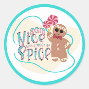 Gingerbread Man Kerst Classic Ronde Sticker