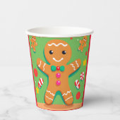 Gingerbread Man Kerst Vakantie Party Paper cup Papieren Bekers (Voorkant)