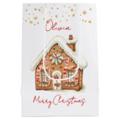 Gingerbread Man Kerstboom Medium Cadeauzakje (Achterkant)