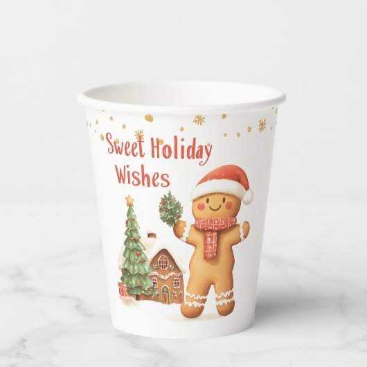 Gingerbread Man Kerstboom Papieren Bekers (Voorkant)