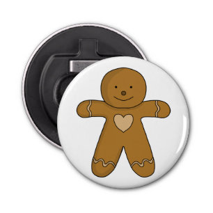 GingerBread Man-kerstkoekje Button Flesopener