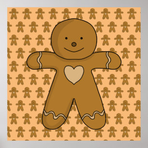 GingerBread Man-kerstkoekje Poster