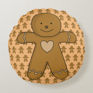 GingerBread Man-kerstkoekje Rond Kussen