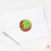 Gingerbread Man Kerstmis Adreslabel Ronde Sticker (Envelop)