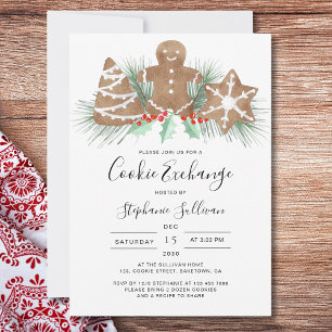 Gingerbread Man Kerstmis Cookie Exchange Party Kaart