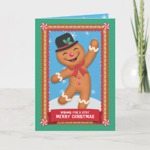 Gingerbread Man Kerstvakantie Groet Kaart