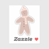 Gingerbread man Kerstvakantie Sticker (Vel)