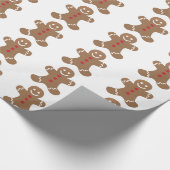 Gingerbread Man Kerstvakantie Wrap Cadeaupapier (Hoek)