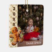 Gingerbread Man Kinder Kerst Foto Ornament (Rechts)