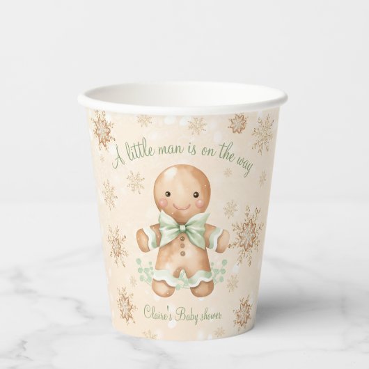 Gingerbread Man Klein man Kerst Baby shower Papieren Bekers (Voorkant)