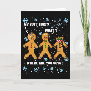 Gingerbread Man Koekje M'n Kont Doet pijn Grappige Kaart