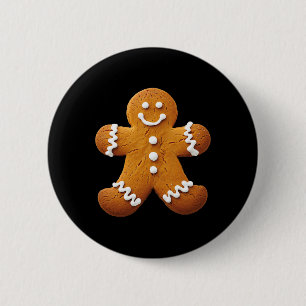 Gingerbread Man Kostuum Grappig Halloween Kerstmis Ronde Button 5,7 Cm