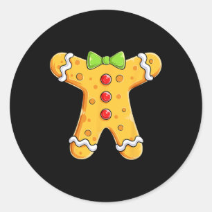 Gingerbread Man Kostuum Halloween Christmas Boys G Ronde Sticker