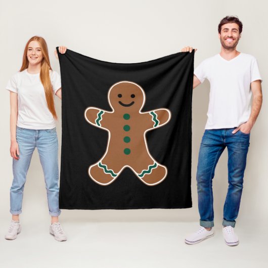 Gingerbread Man Lichaam Kostuum voor Kerstmis Fleece Deken (In situ)