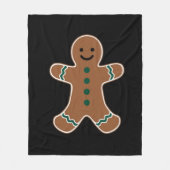 Gingerbread Man Lichaam Kostuum voor Kerstmis Fleece Deken (Voorkant)