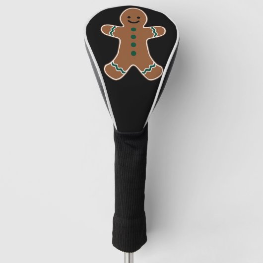 Gingerbread Man Lichaam Kostuum voor Kerstmis Golfheadcover (Voorkant)