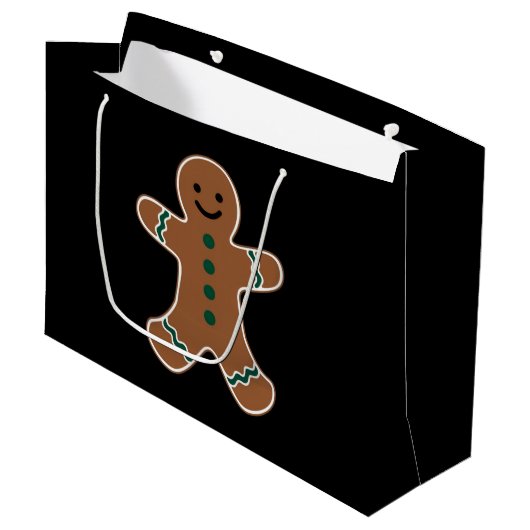 Gingerbread Man Lichaam Kostuum voor Kerstmis Groot Cadeauzakje (Voorkant Gekanteld)