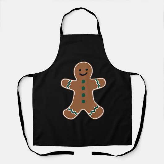Gingerbread Man Lichaam Kostuum voor Kerstmis Schort (Voorkant)
