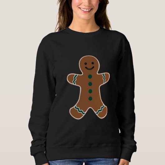 Gingerbread Man Lichaam Kostuum voor Kerstmis Trui (Voorkant)