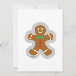 Gingerbread Man maakt engel in de sneeuw Feestdagenkaart