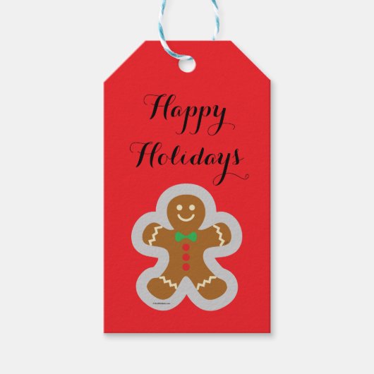Gingerbread Man Making The Angel In The Snow Cadeaulabel (Voorkant)