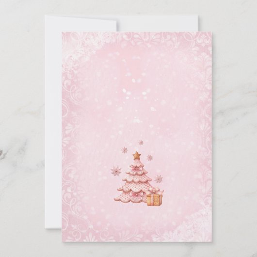 Gingerbread Man Meisje Roze Kerst Baby shower Kaart (Achterkant)