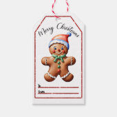 Gingerbread Man Merry Christmas label Cadeaulabel (Voorkant)