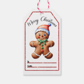 Gingerbread Man Merry Christmas label Cadeaulabel (Achterkant)