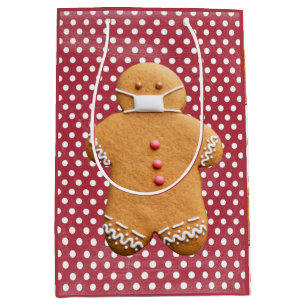Gingerbread Man met een Masker Cookie Medium Cadeauzakje