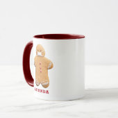 Gingerbread Man met een Masker Gepersonaliseerde M Mok (Voorkant links)