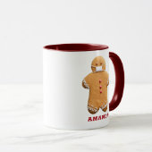 Gingerbread Man met een Masker Gepersonaliseerde M Mok (Voorkant rechts)