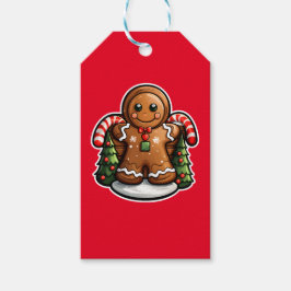 Gingerbread man met snoepjes cadeaulabel