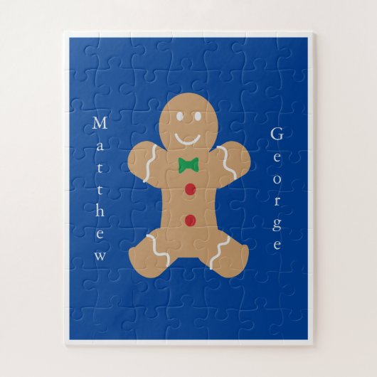 Gingerbread Man met verticale aangepaste naam  Legpuzzel (Verticaal)