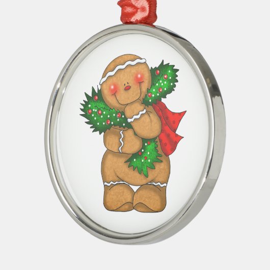 Gingerbread Man Metalen Ornament (Links)
