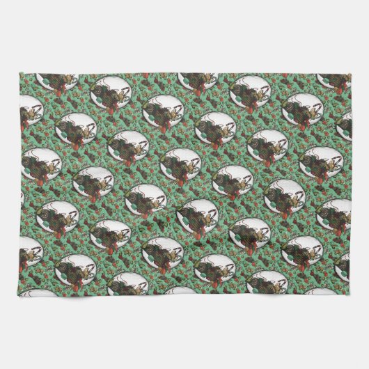 Gingerbread Man- Mint Theedoek (Horizontaal)