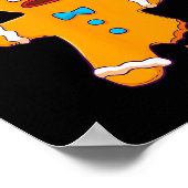 Gingerbread Man Oh Snap Christmas Funny Cookie Bak Poster (Hoek)