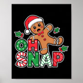 Gingerbread Man Oh Snap Christmas Funny Cookie Bak Poster (Voorkant)