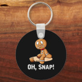 Gingerbread Man Oh Snap Christmas Funny Cookie Bak Sleutelhanger (Voorkant)