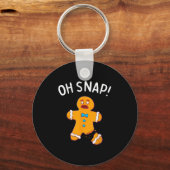 Gingerbread Man Oh Snap Christmas Funny Cookie Bak Sleutelhanger (Voorkant)